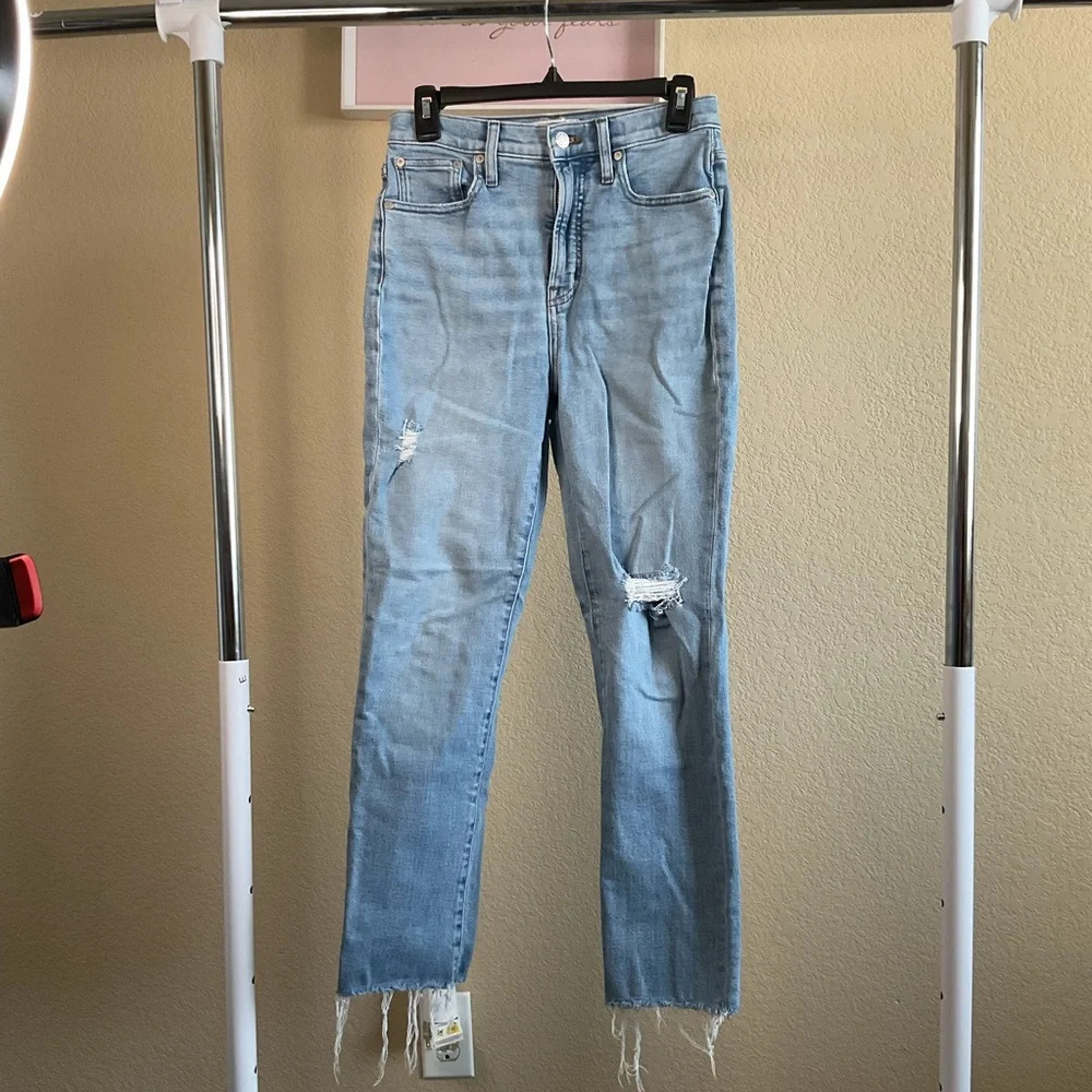 Madewell Womens The Perfect Vintage Distressed High Rise Crop Jean Size 25